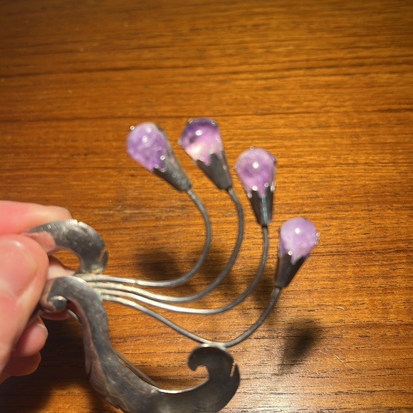 1930 art deco Vintage sterling silver amethyst brooch vintage antique jewelry - Picture 6 of 9